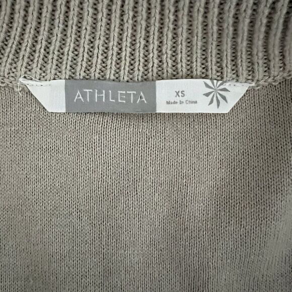 Athleta Womens Size XSmall Knit Sweater Vest With Zip Pockets Lined Hi Oatmeal - Picture 4 of 9